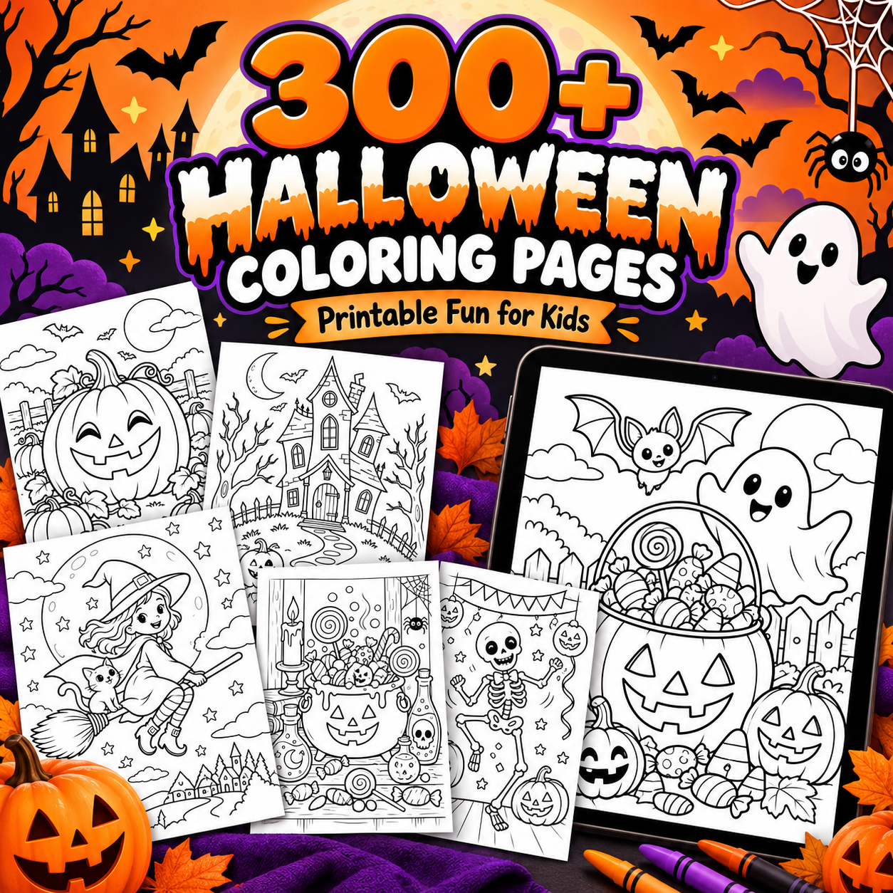 300+ Halloween Coloring Pages printable collection