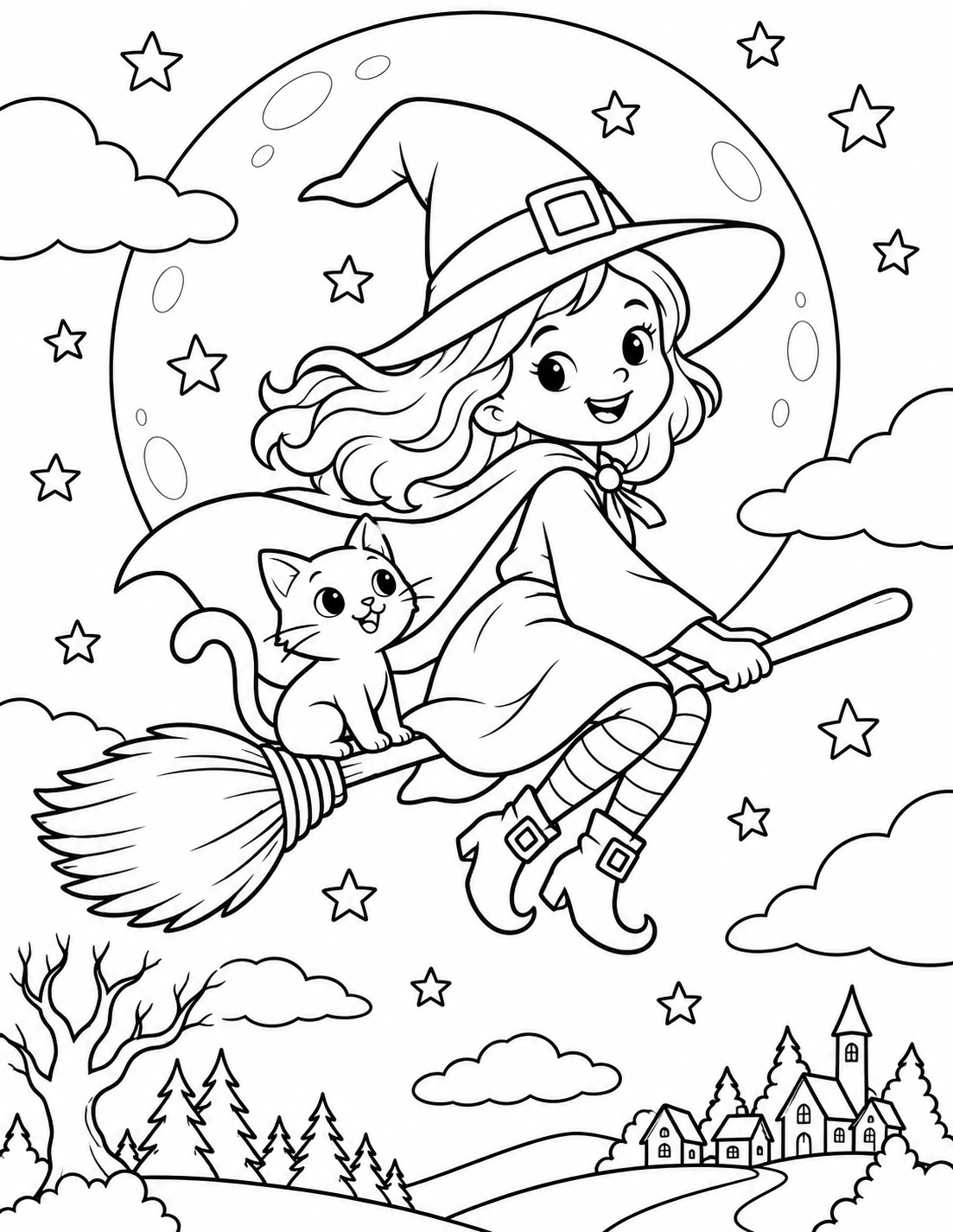 Witches & Magic Halloween coloring page preview